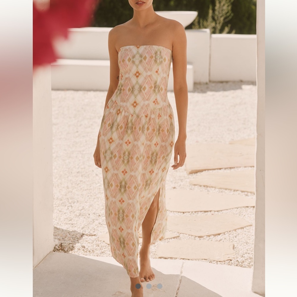 Celandine Strapless Dress with Smocked Back